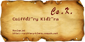 Csiffáry Klára névjegykártya
