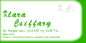 klara csiffary business card